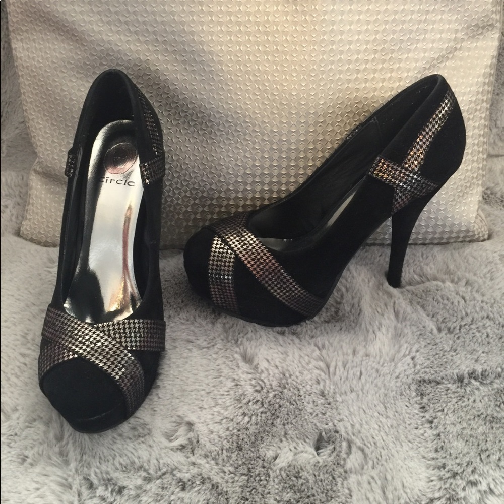 Black and Silver Heels